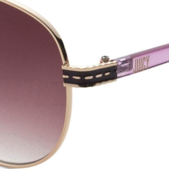 NWT Juicy Couture Women's Aviator Gold Tone Metal Frame 55mm Sunglasses - Picture 3 of 4